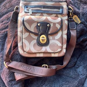 Coach Brown and Tan Crossbody Bag